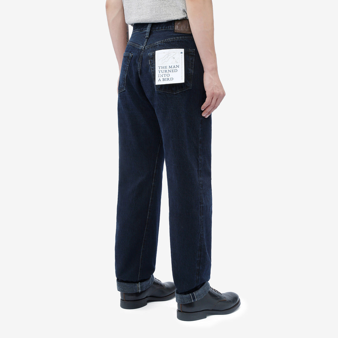 Omoto Denim 0615BCH 13.5oz Selvedge Sumi Overdyed Denim - Relaxed Tapered Fit Made in Japan - Wear Image Back View