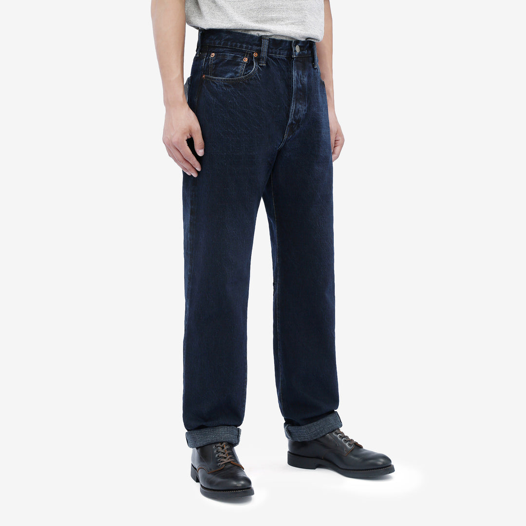 Omoto Denim 0615BCH 13.5oz Selvedge Sumi Overdyed Denim - Relaxed Tapered Fit Made in Japan - Wear Image Front Side View