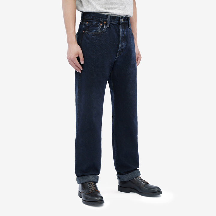 Omoto Denim 0615BCH 13.5oz Selvedge Sumi Overdyed Denim - Relaxed Tapered Fit Made in Japan - Wear Image Front Side View