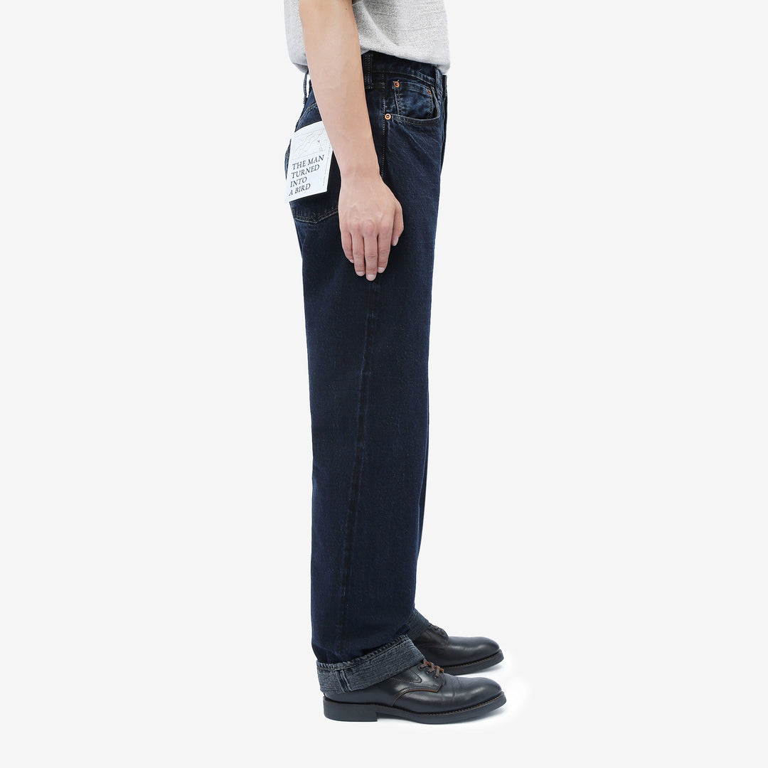 Omoto Denim 0815BCH 13.5oz Selvedge Sumi Overdyed Denim - Wide Straight Fit Made in Japan - Side View