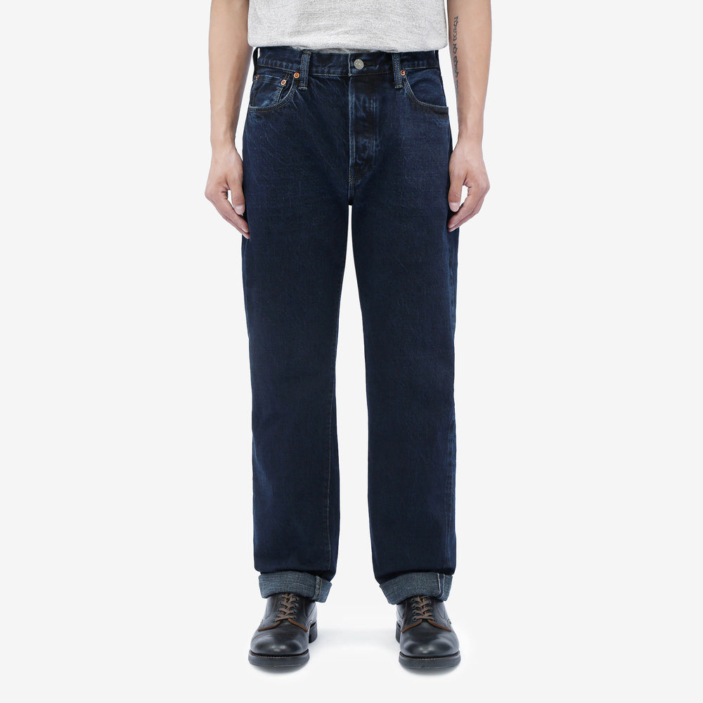 Omoto Denim 0615BCH 13.5oz Selvedge Sumi Overdyed Denim - Relaxed Tapered Fit Made in Japan - Wear Image Front