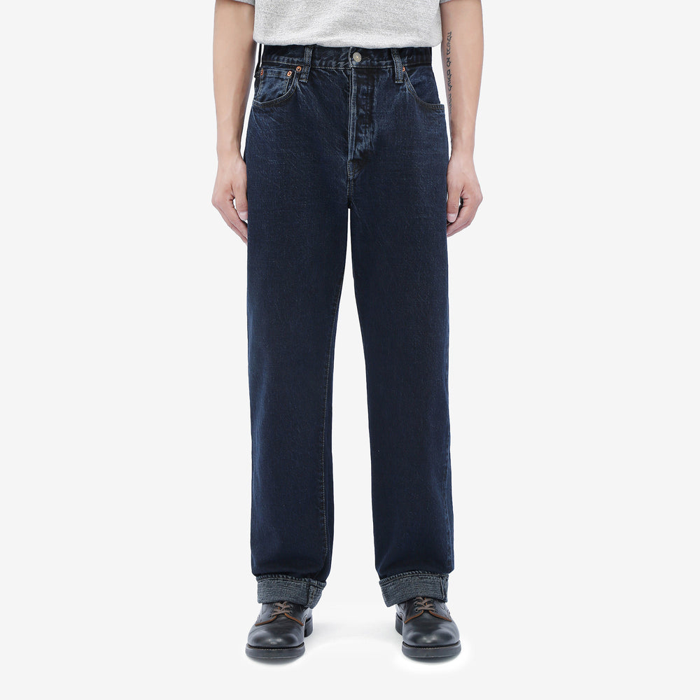 Omoto Denim 0815BCH 13.5oz Selvedge Sumi Overdyed Denim - Wide Straight Fit Made in Japan - Wear Image Front