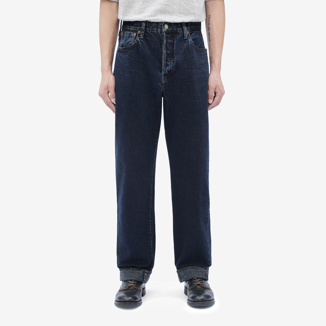 Omoto Denim 0815BCH 13.5oz Selvedge Sumi Overdyed Denim - Wide Straight Fit Made in Japan - Wear Image Front