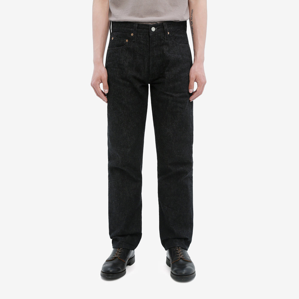 Boncoura 66 15oz Selvedge Black Denim - Modern Straight Fit Made in Japan - wearing front view