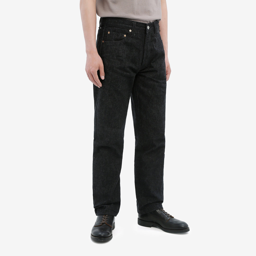 Boncoura 66 15oz Selvedge Black Denim - Modern Straight Fit Made in Japan - wearing side view