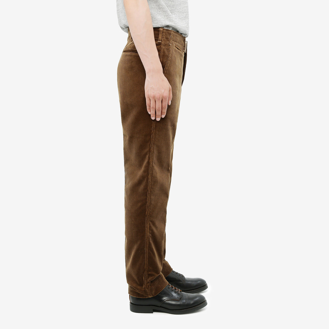 Boncoura 41 brown corduroy trousers side fit view