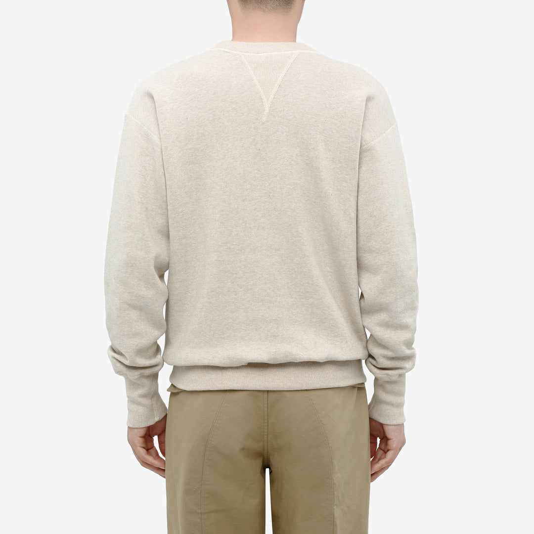 Warehouse Lot 401 plain loopwheel crewneck sweatshirt made in Japan vintage style oatmeal wear image back