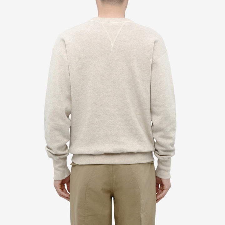 Warehouse Lot 401 plain loopwheel crewneck sweatshirt made in Japan vintage style oatmeal wear image back