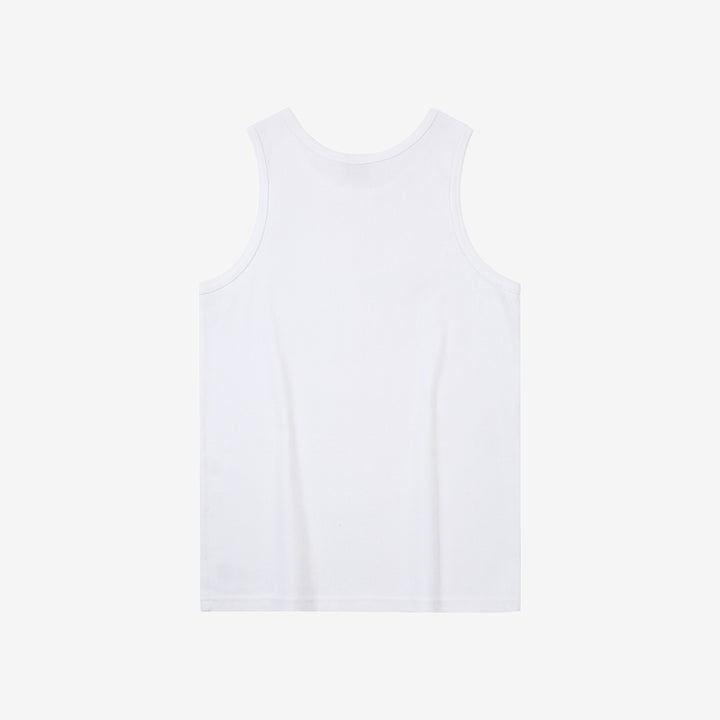 Deluxeware TNKP-00 Heavyweight Ribbed Knit Tank Top White Back View