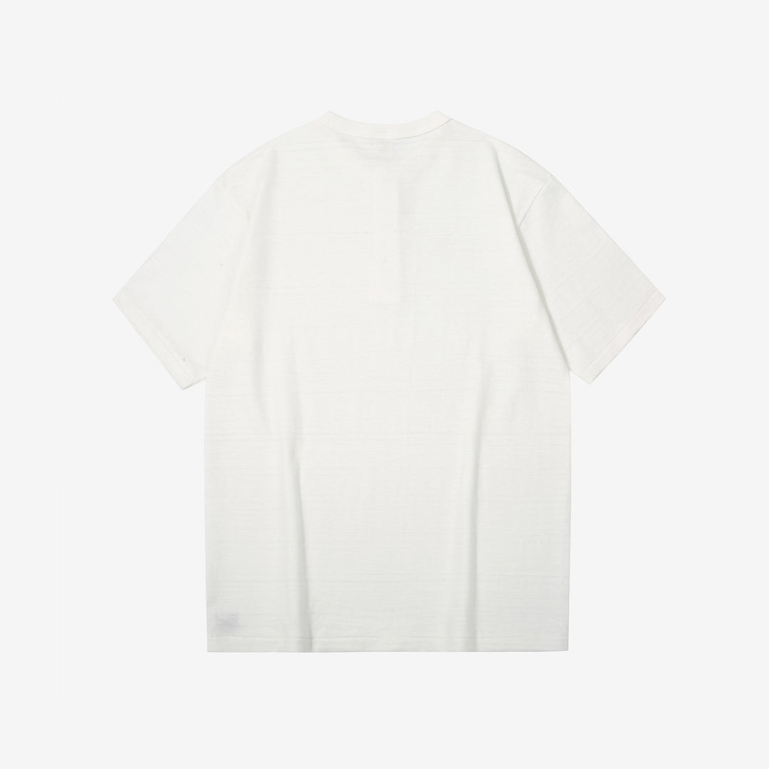 Warehouse Lot 4601 Shadow Border Slub Yarn Henley T-Shirt Made in Japan Off White Back View