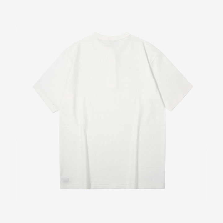 Warehouse Lot 4601 Shadow Border Slub Yarn Henley T-Shirt Made in Japan Off White Back View