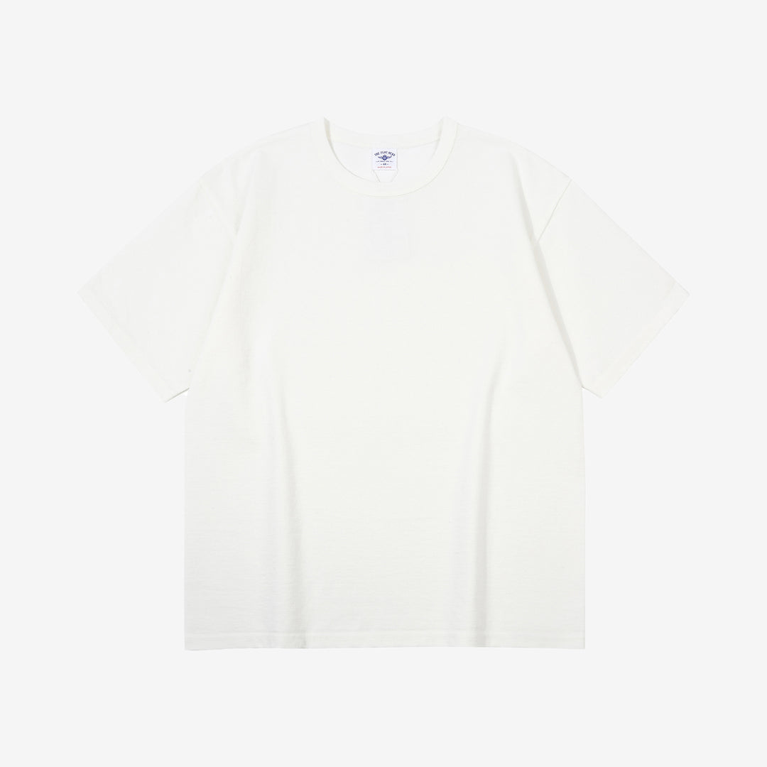 The Flat Head FN-HTK-001 20oz heavyweight loopwheel T-shirt white front view