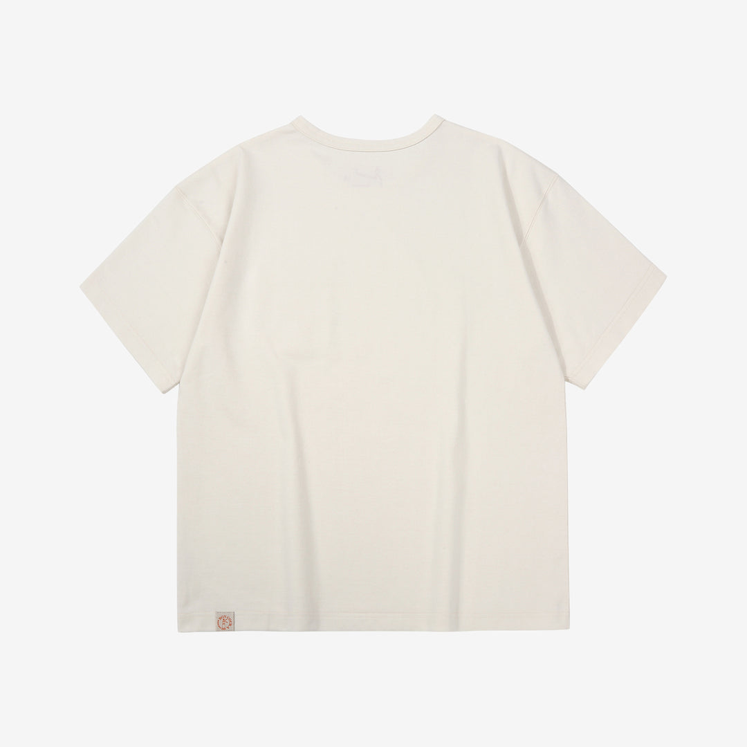 Boncoura High Density Heavyweight Pocket T-Shirt Made in Japan White Back