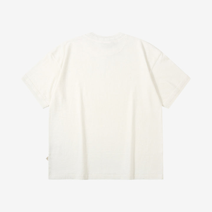 Un-Useless 170204 linen KNITEE short sleeve crew neck knit T-shirt made in Japan white back view