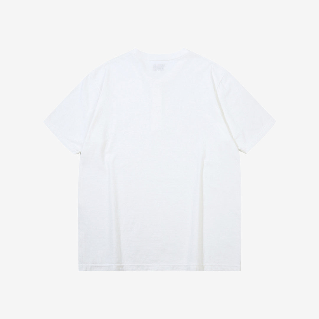 Dalee’s & Co. Spinner 1920s 4-button henley loopwheel T-shirt made in Wakayama Japan white