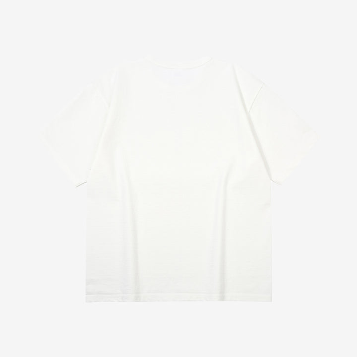The Flat Head FN-HTK-001 20oz heavyweight loopwheel T-shirt white back view