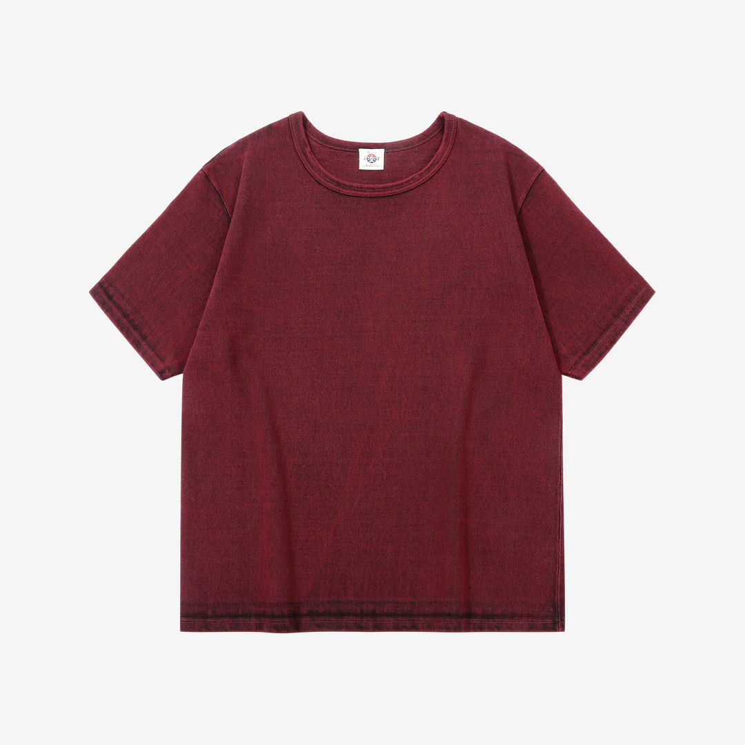 Samurai Jeans SJST-TW01 extra heavyweight T-shirt made in Japan crew neck bordeaux front view