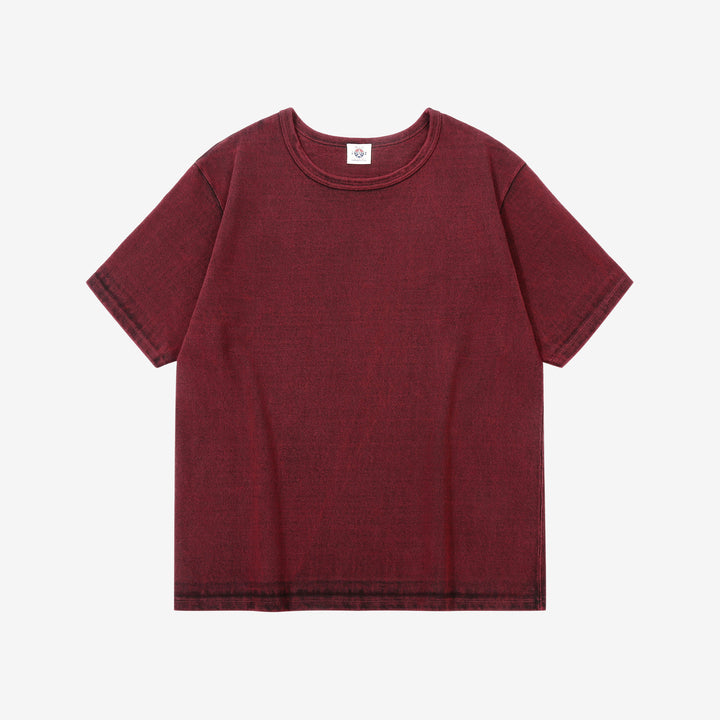 Samurai Jeans SJST-TW01 extra heavyweight T-shirt made in Japan crew neck bordeaux front view