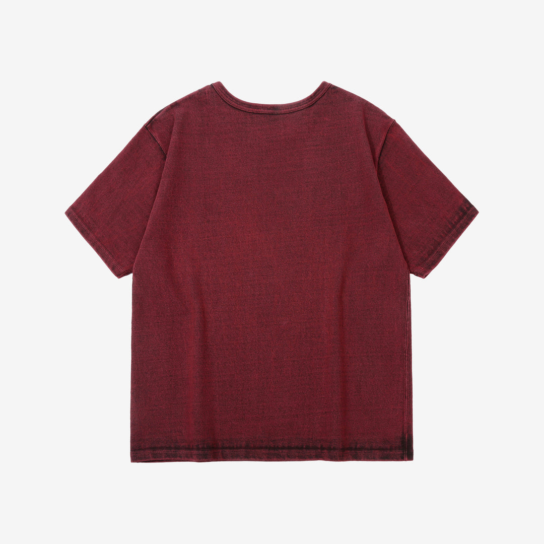 Samurai Jeans SJST-TW01 extra heavyweight T-shirt made in Japan crew neck bordeaux back view
