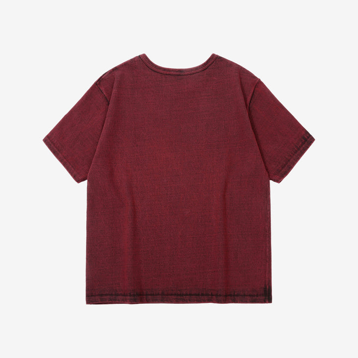 Samurai Jeans SJST-TW01 extra heavyweight T-shirt made in Japan crew neck bordeaux back view